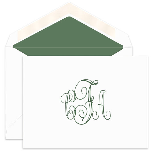 Cursive Monogram Folded Note Cards